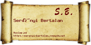 Serényi Bertalan névjegykártya