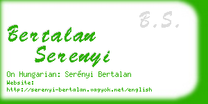 bertalan serenyi business card