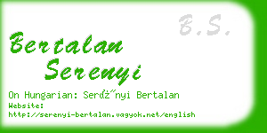 bertalan serenyi business card